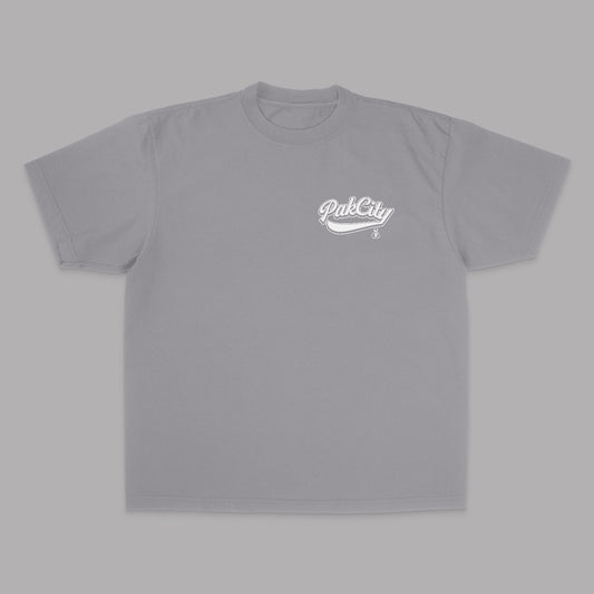 Original Pakcity Light grey Tee / Wht logo (Grament Dye)