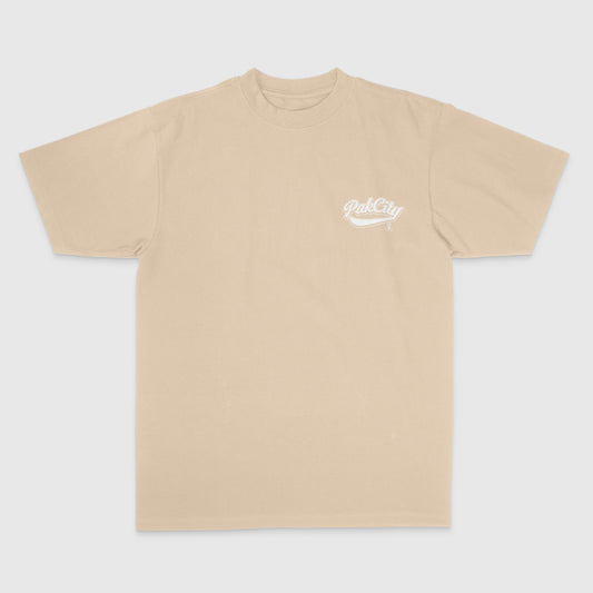 Original Pakcity Tan Tee / Wht logo