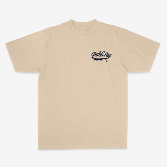 Original Pakcity Tan Tee / Blk logo